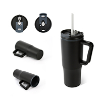 ANSHENG Tasse de voyage isotherme en acier inoxydable à double paroi de 40 oz avec poignée