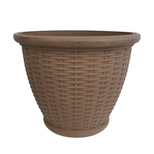 Macetas de plástico de ratán para jardín, plantas de mimbre baratas para uso en el hogar, jardín usado <span class=keywords><strong>con</strong></span> flores/planta verde, forma redonda, peso ligero - Product Image 4