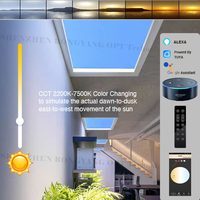 Plafonnier LED encastré intelligent à effet de ciel virtuel bleu, télécommandé, pour éclairage intérieur domestique