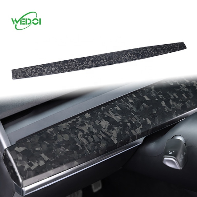 New for Model 3 Y Real Carbon Fiber Interior Accessories Center Console Dashboard Protective Cover Interior Decoration Wrap Kit