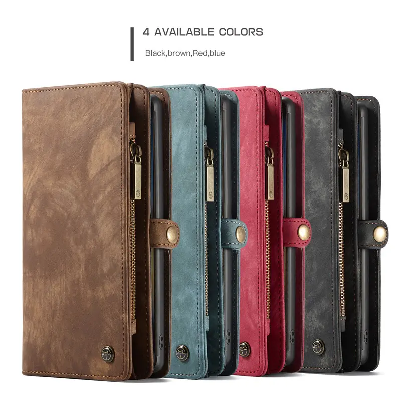 Magnetic detachable wallet phone case, PU leather flip phone case for samsung note 10 cover