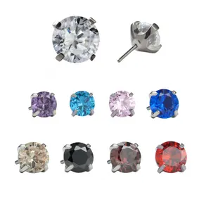 Giometal Eternal Metal G23 Titan drahtloses Vier-Stiftset gesichtetes Edelstein Tragus Helix Piercing-Ohrringe Körperschmuck Großhandel