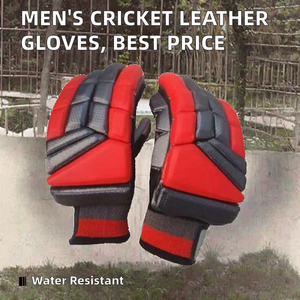 Guantes de críquet de cuero unisex al por mayor, para receptor, con dedos separados, impermeables, con cierre de gancho y bucle, para mano derecha, entrenamiento deportivo - Product Image 2