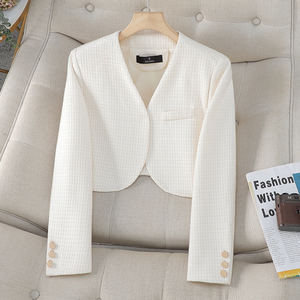 เสื้อเบลเซอร์แขนยาวสำหรับผู้หญิงเสื้อเบลเซอร์ตัวสั้นออกแบบได้ตามต้องการ - Product Image 3