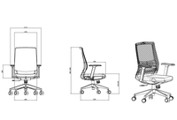 Chaise de bureau ergonomique à dossier moyen, en tissu maillé respirant, avec soutien lombaire, chaise de direction confortable, Silla De Oficina