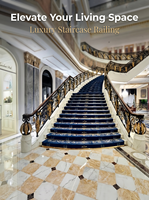 Rampe d'escalier en fer forgé Royal avec motifs personnalisés, balustrades et mains courantes de qualité supérieure pour hall et escaliers imposants