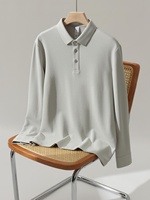 T-shirt décontracté unisexe à manches longues en modal tricoté, coton et élasthanne, 285g, antibactérien, doux pour la peau, parfumé à l'armoise