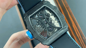 Reloj Mecánico de Lujo Unisex con Cristal de Zafiro, Fibra de Carbono, 43MM, Estilo Deportivo Azul, Esfera con Agujas, Correa de Alta Calidad de 20MM - Product Image 6