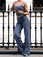 Leggings de yoga taille haute amples et évasés pour femme, vêtements de sport de haute qualité pour l'entraînement en salle de sport, couleur unie, taille XS