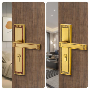 Poignées de porte d'entrée contemporaines cassées en alliage de zinc à barre de poussée éclairée - Product Image 5