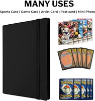 Carpeta de tarjetas coleccionables pequeñas-Álbum de 4 bolsillos para guardar 160 tarjetas en fundas pesadas, Mini Carpeta de tarjetas de béisbol con fundas para Fo