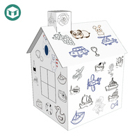 Maison de jeu en carton personnalisable pour enfants, maisonnette avec montage facile, 48x43x60cm, colorable - Marque WOW