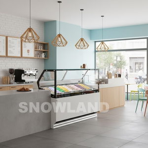 9 Casseroles Présentoir à Crème Glacée Italienne Réfrigérateur Gelato Ice Cream Réfrigérateur Congélateur Ice Cream Showcase - Product Image 5