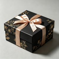 Sacs en papier écologiques de luxe personnalisés, finition brillante, noir et or, étiquettes d'emballage cadeau pour cadeaux et vêtements haut de gamme