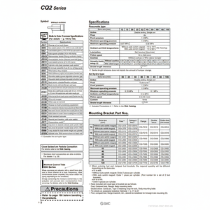 Cylindre compact SMC Pneumatics CQ2B50-25DMZ pièces pneumatiques de haute qualité - Product Image 1