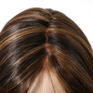 Dài lượn sóng xoăn ren phía trước tóc giả tổng hợp cho phụ nữ nâu với cô gái tóc vàng nổi bật Mono Top Tóc Giả miễn phí phần Futura Tóc Giả glueless - Product Image 6