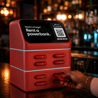 Stazione di Noleggio Power Bank con Codice QR Condiviso e Schermo Pubblicitario, 8 Slot, 4G/Wi-Fi, Portatile per Ricarica Laptop in Ristoranti e Bar