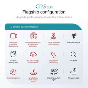 <span class=keywords><strong>Dron</strong></span> AiJH S158 <span class=keywords><strong>con</strong></span> Evitación de Obstáculos, <span class=keywords><strong>Dron</strong></span> RC <span class=keywords><strong>Profesional</strong></span> <span class=keywords><strong>con</strong></span> WIFI FPV, Cámara <span class=keywords><strong>HD</strong></span>, Quadcopter <span class=keywords><strong>con</strong></span> Motor sin Escobillas - Product Image 4