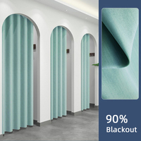 XinLan Vestiaire Rideau Blackout Oeillet Top Cloison Rideau pour Magasin de Vêtements