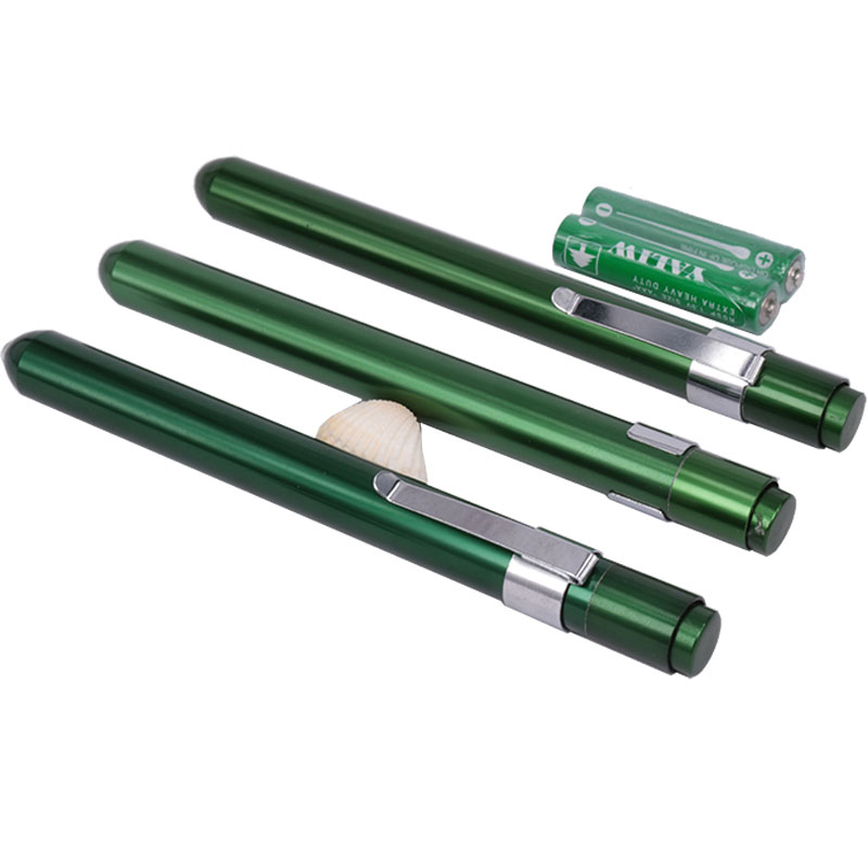 Aluminum Alloy Green Color Nurse Penlight Led Nurses Medical Portable Pen Edc Flashlight With Pupil Gauge