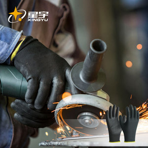XINGYU 13 Gauge Polyester PU Coated <strong>Gloves</strong> Warehouse Light Duty Excellent Grip <strong>Red</strong> PU Work <strong>Gloves</strong> PU Coated Safety Work <strong>Gloves</strong> - Product Image 6