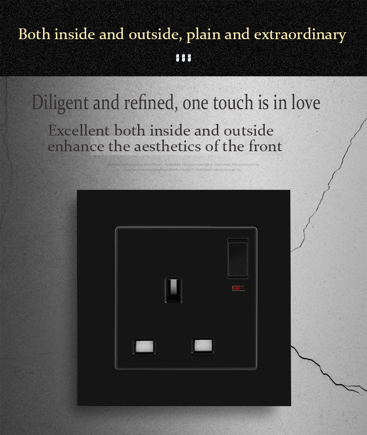 16A Type 86 British Panel Switch Concealed British Standard Wall Switch Socket 1 gang 2 gang 3 gang wall socket outlet