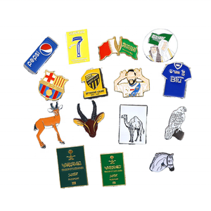 Épingles et badges en métal émaillé personnalisés, technique de moulage, thème mascotte pour les Émirats arabes unis, Oman, l'<span class=keywords><strong>Arabie</strong></span> <span class=keywords><strong>Saoudite</strong></span>, le Koweït, autocollants pour téléphone portable et ordinateur portable - Product Image 1