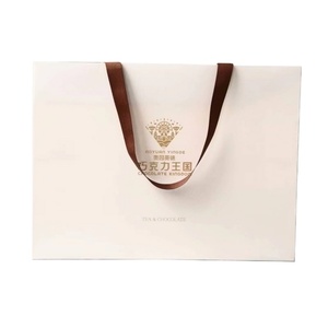 Custom Logo Print White Shopping Clothing Shoe Packaging <b>Cheap</b> Gift Paper Bag With Handle - Product Image 6
