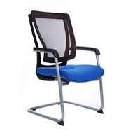 Fauteuil moderne bleu capitonné en PU pour salon, avec support en maille et garantie de 36 mois – Vente en gros