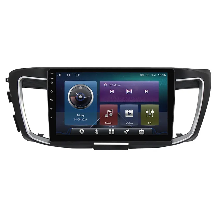 مشغل سيارة ستريو متعدد الوسائط بشاشة تعمل باللمس 10 بوصة بنظام تحديد المواقع GPS وبلوتوث وRDS وWiFi ونظام تشغيل أندرويد مشغل راديو للسيارة لهوندا أكورد 9 2.0 2.4 2014~2017