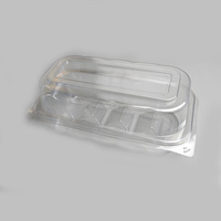 Conteneur alimentaire rectangulaire en plastique PET jetable Fuxin personnalisé, avec couvercle, en matériaux recyclés, gaufrage et revêtement UV, pour boulangerie