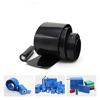 Tube thermorétractable en PVC bleu noir 220V, résistant à la flexion, pour isolation de batterie 18650