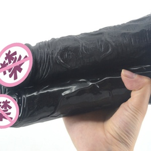 FAAK Dildo de Tres Cabezas, Largo, Grande, Suave, Realista, de PVC, Color Carne Marrón, Dildo Negro, Pene Artificial para Juegos Sexuales Gay - Product Image 6