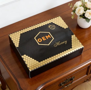 Caja Rígida con Diseño Moderno y Grabado de Abeja Negra para Empaque de Regalo de <span class=keywords><strong>Miel</strong></span> Natural - Product Image 2