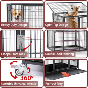 Casa Grande para Perros y Gatos de Interior, Mueble de Madera Sólida para Perros, Resistente al Viento, Forma Triangular, Puerta Corredera Horizontal para Uso Doméstico - Product Image 4
