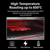 Gril à steak au gaz commercial, armoire de cuisson haute température 800°C, gril infrarouge en acier inoxydable pour cuisine de restaurant