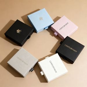 Boîtes rigides magnétiques en carton de luxe personnalisées pour l'expédition de bijoux - Boîte à collier en papier fleuri avec logo personnalisé - Product Image 2