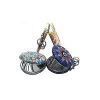 Porte-clés Miroir de Poche en Verre, Vente en Gros, Logo Personnalisé, Design Art Déco, Double Face, Rond, Maquillage, Voyage, Tourisme, Décoratif NABA