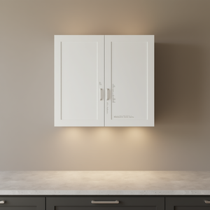 Gabinete de Pared Blanco de 2 Puertas para Cocina, Estilo Shaker Moderno, Construcción en MDF, Acabado Pintado con Tiradores - Product Image 2