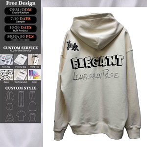 Felpa Oversize da Uomo con Spalle Cadenti, Stampa Floreale Rosa e Slogan Scritto a Mano, Pullover Personalizzato in Tessuto - Product Image 2