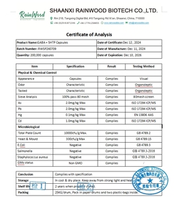 Precio al por mayor Natural GABA + 5HTP Extracto Suplemento 500mg GABA + 5HTP Cápsulas