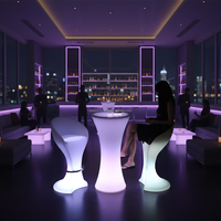 Meubles de bar LED extérieurs qui brillent dans le noir, table à cocktails lumineuse