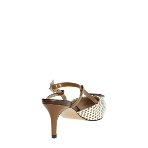 Décolleté Slingback da donna 8 d5201fp bianco/nero tacco basso (5cm) tacco sottile con chiusura Slip-On a punta eleganti sandali con tacco - Product Image 3