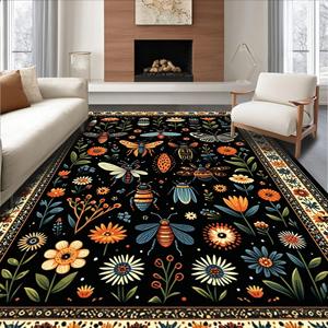 Tapis rectangulaire fantaisie Wan Xinlong, résistant aux taches, pour extérieur, design moderne, lavable à l'eau, nettoyage facile, motif velours cristal - Product Image 4