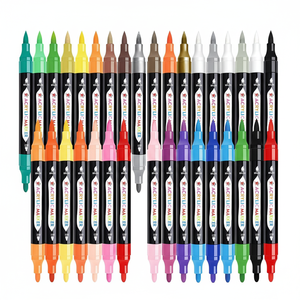 Pennarelli Acrilici a Doppia Punta in 24 Colori, Ideali per Carta, Ceramica e Pietre - Impermeabili, Non Tossici, Inodori per Progetti Artistici - Product Image 2