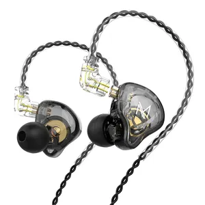 In Ear Earphone HIFI Bass, Earbud Monitor Earphone Olahraga Menghapus Kebisingan Headset