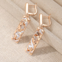 Pendientes Colgantes de Moda para Mujer con Diseño Floral Geométrico de Latón y Piedra Natural, Modelo Primavera 2026, Transfronterizo