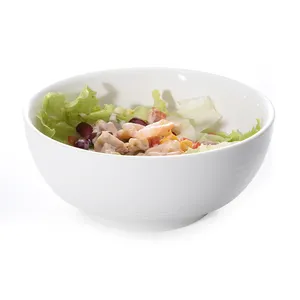 Factory Direct White Bone China Tableware Elegant Simple Design Salad Bowls Soup Serving Bowl Ceramic