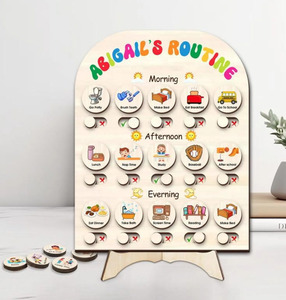 Grafico di lavoro personalizzato in legno, grafico del lavoro di ricompensa del bambino, tabellone del programma, scheda delle responsabilità quotidiane personalizzate per i bambini - Product Image 2