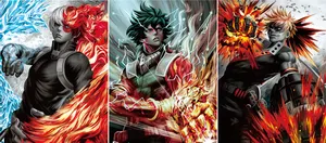 Cartazes lenticulares de anime meu herói academia 3d, mais novo design, 3 personagens, mudando fotos, manga, 3d, pôster, decoração de parede